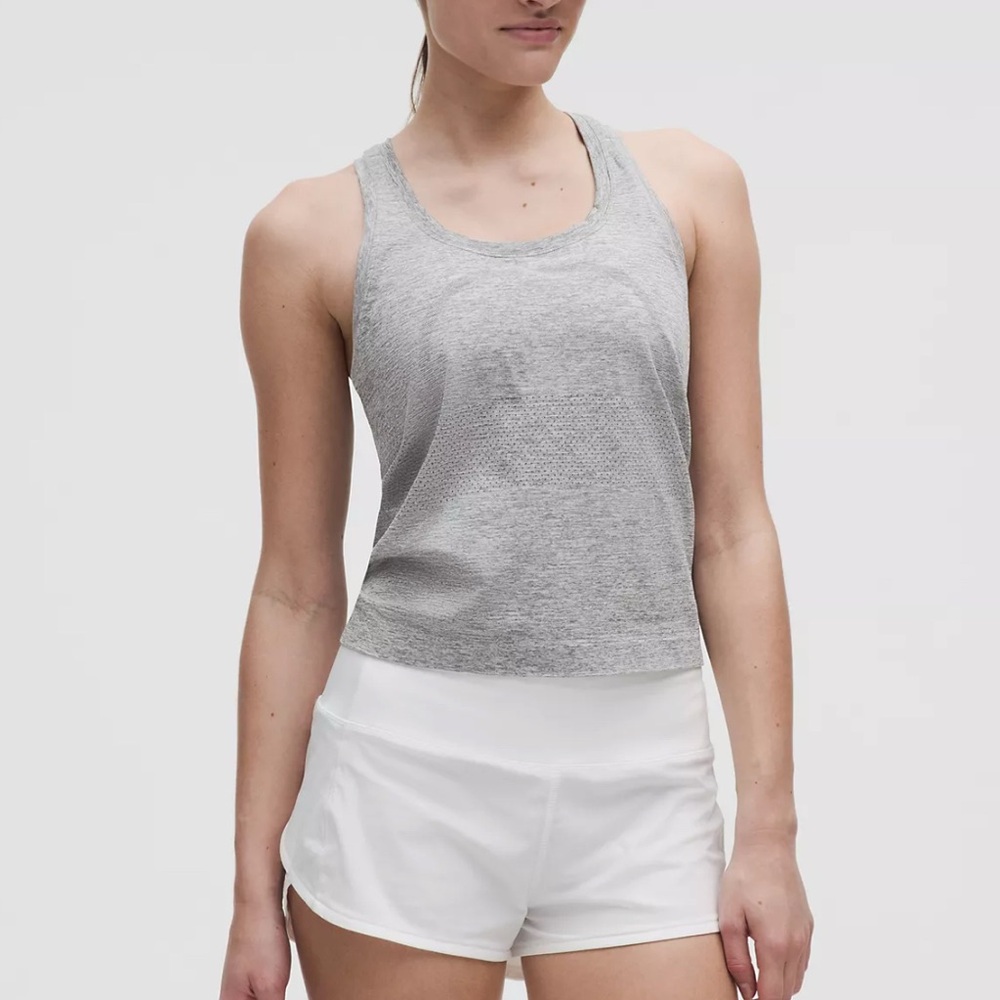 NWT Lululemon Swiftly Tech RB Tank 2.0 Race length. Color slate/white  size 12